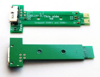 The PCB inside an sfp2usb module